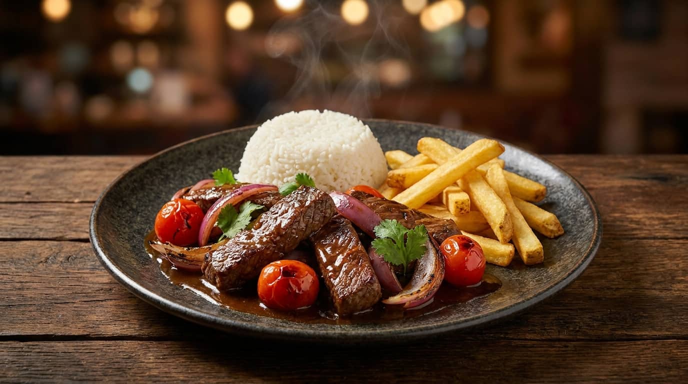 Lomo Saltado Peruano al Wok - Fotografía Gastronómica de Alta Calidad