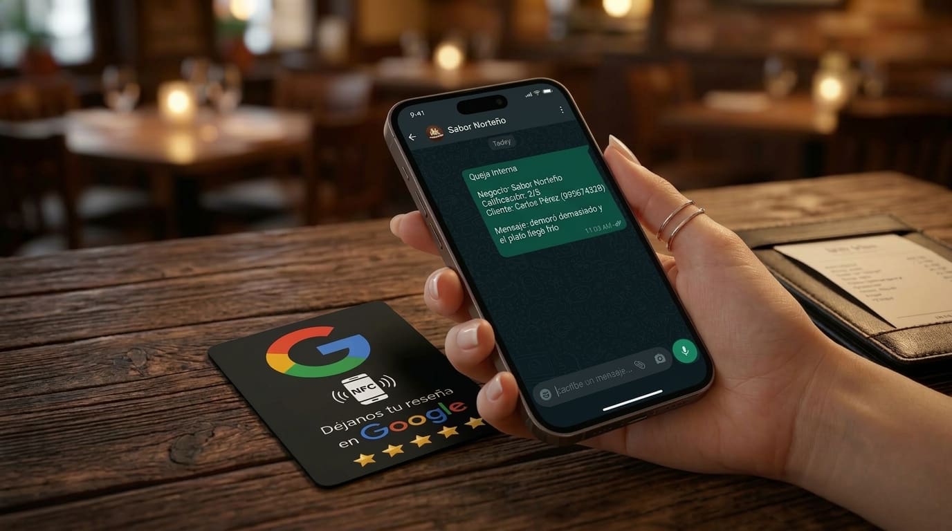 Alerta de WhatsApp recibida por el administrador del restaurante